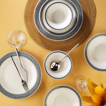 12-delni jedilni servis v beli ali črni izvedbi, porcelan