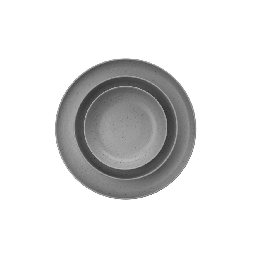 12-delni jedilni set v sivi barvi, iz porcelana