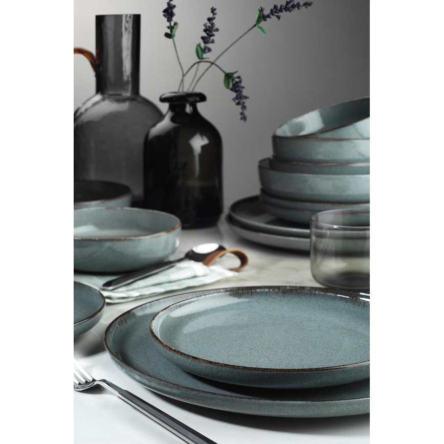 16-delni jedilni servis, siva/porcelan