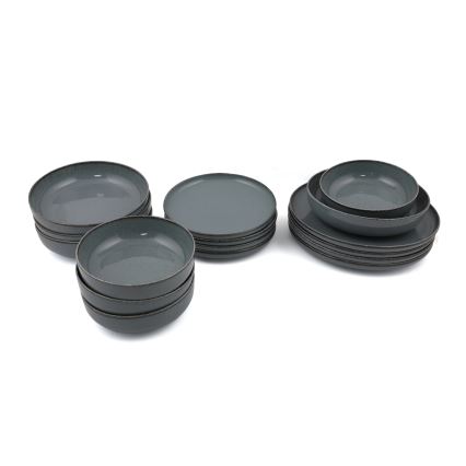 16-delni jedilni servis, siva/porcelan