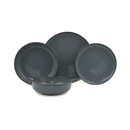 16-delni jedilni servis, siva/porcelan