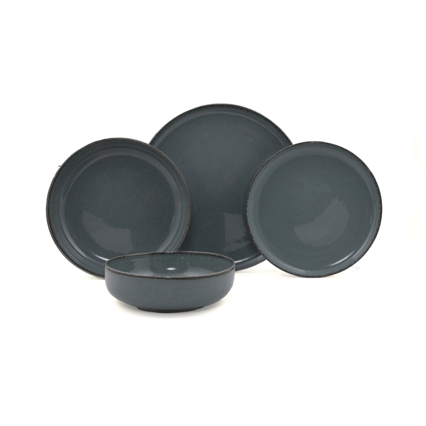 16-delni jedilni servis, siva/porcelan