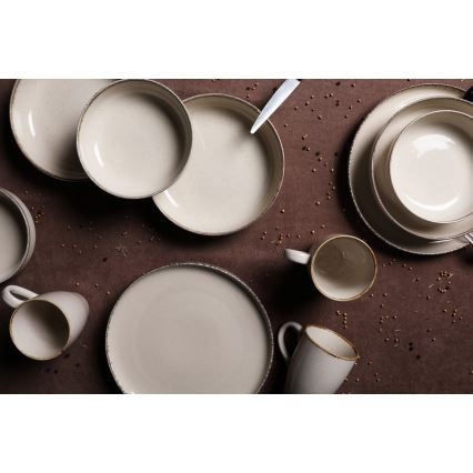 16-delni jedilni set, bež, porcelan