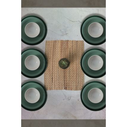 18-delni jedilni komplet iz keramike v zeleni in beli barvi