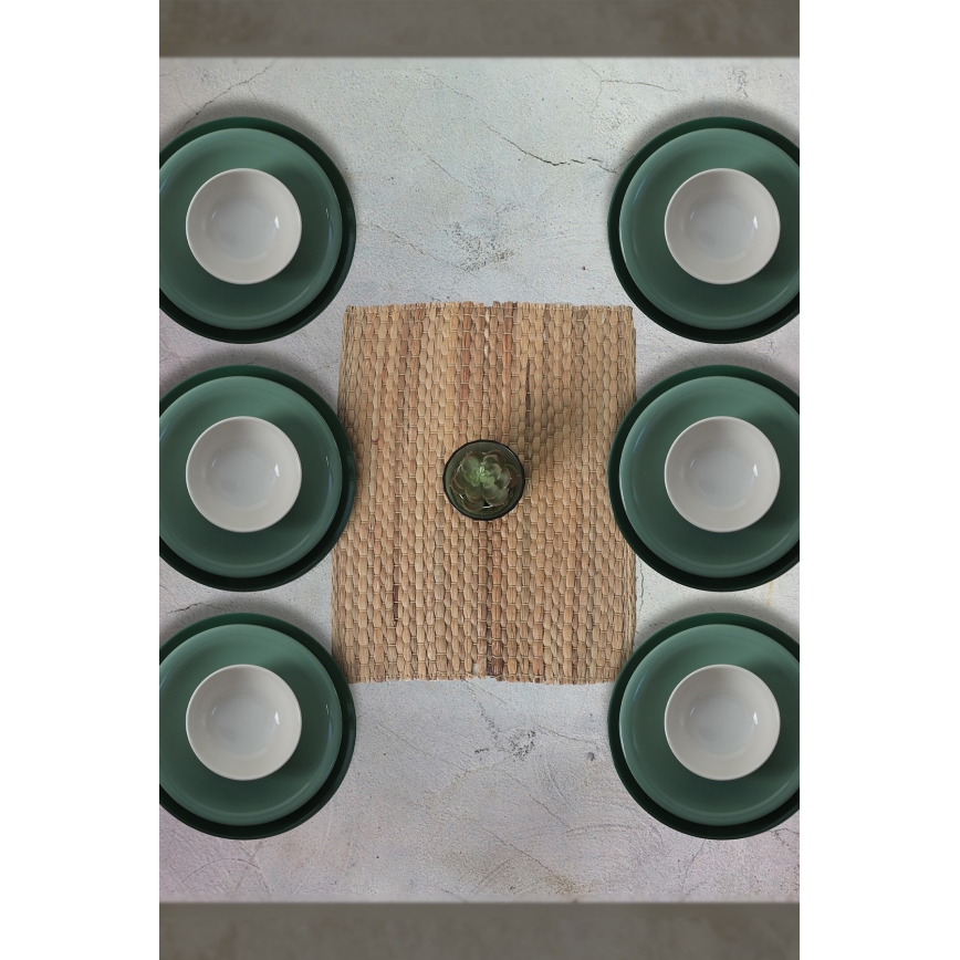 18-delni jedilni komplet iz keramike v zeleni in beli barvi