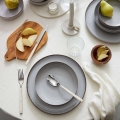18-delni jedilni komplet, siv porcelan