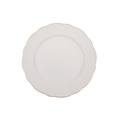 18-delni jedilni servis iz belega porcelana z zlatimi detajli