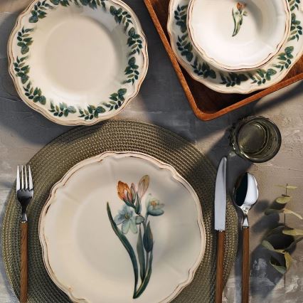 18-delni jedilni servis, pisan, iz porcelana