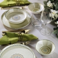 18-delni jedilni servis, zelen/porcelan