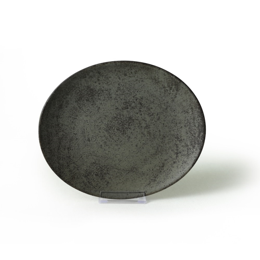 18-delni jedilni set, antracit/zelena, iz kamenine