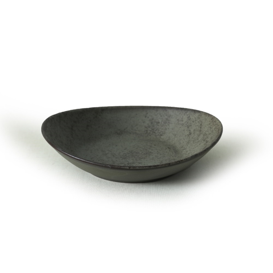 18-delni jedilni set, antracit/zelena, iz kamenine