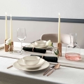 18-delni jedilni set, bel/meden, porcelan