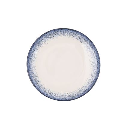 18-delni jedilni set, bel/moder, iz porcelana