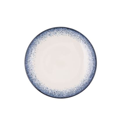 18-delni jedilni set, bel/moder, iz porcelana