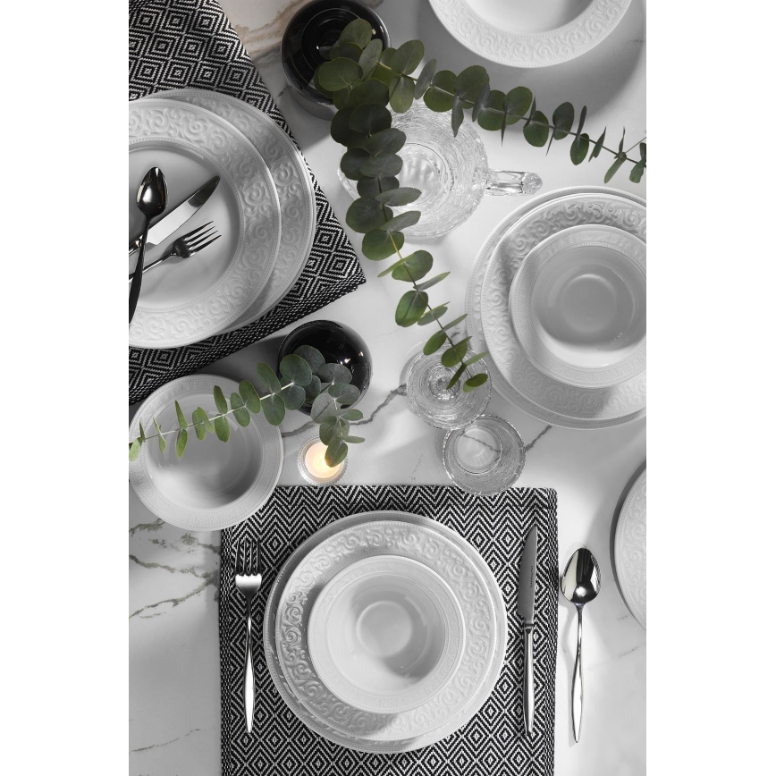 18-delni jedilni set, bel/porcelan