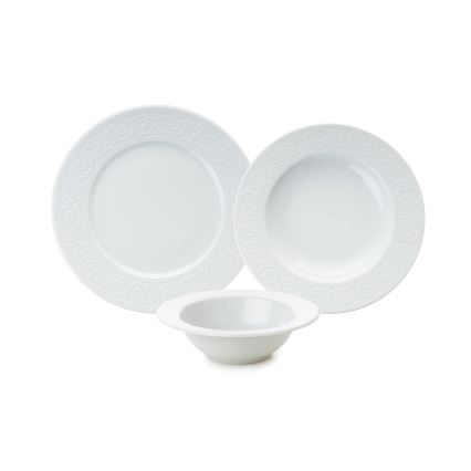 18-delni jedilni set, bel/porcelan