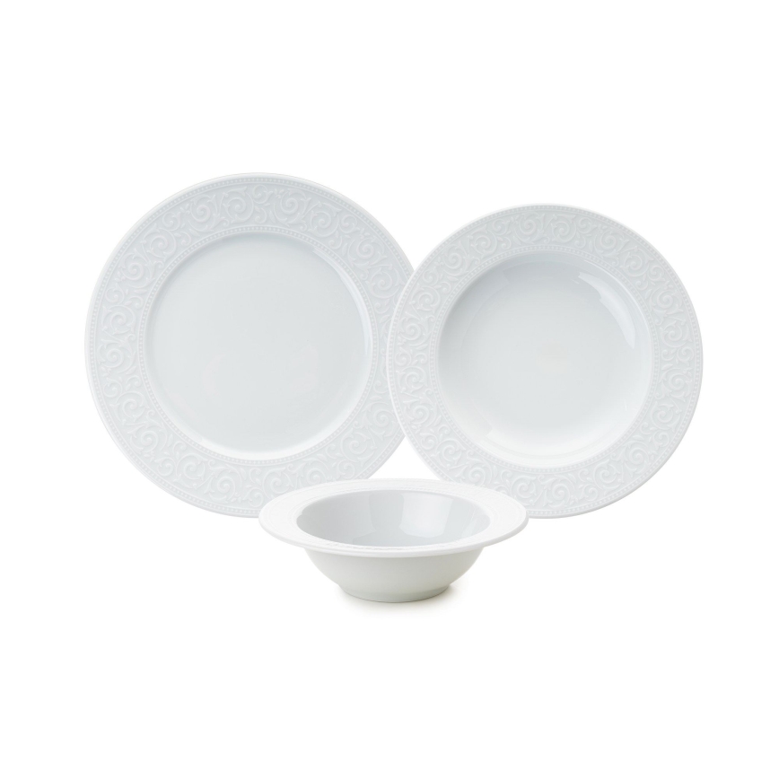 18-delni jedilni set, bel/porcelan