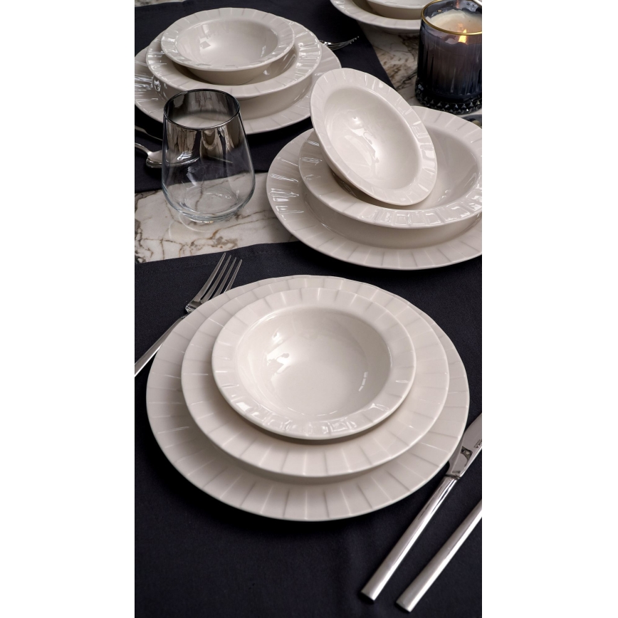 18-delni jedilni set, bel/porcelan