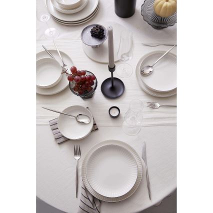 18-delni jedilni set bel/srebrn/porcelan