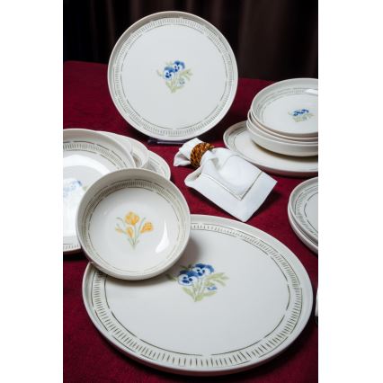 18-delni jedilni set, bel/večbarven, iz porcelana