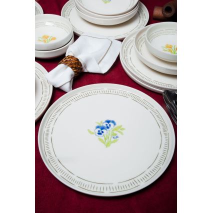 18-delni jedilni set, bel/večbarven, iz porcelana