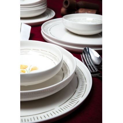 18-delni jedilni set, bel/večbarven, iz porcelana