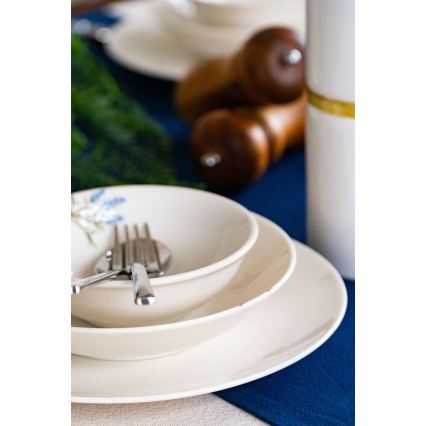 18-delni jedilni set, bela/modra/zelena, porcelan