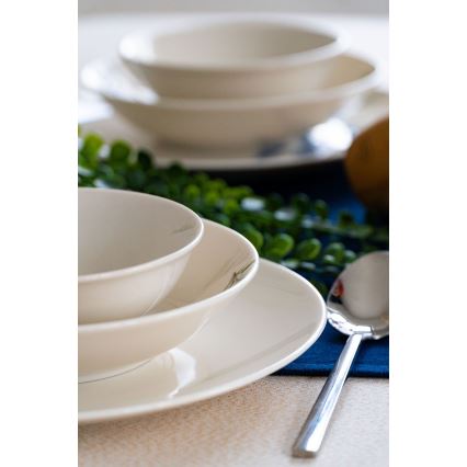 18-delni jedilni set, bela/modra/zelena, porcelan