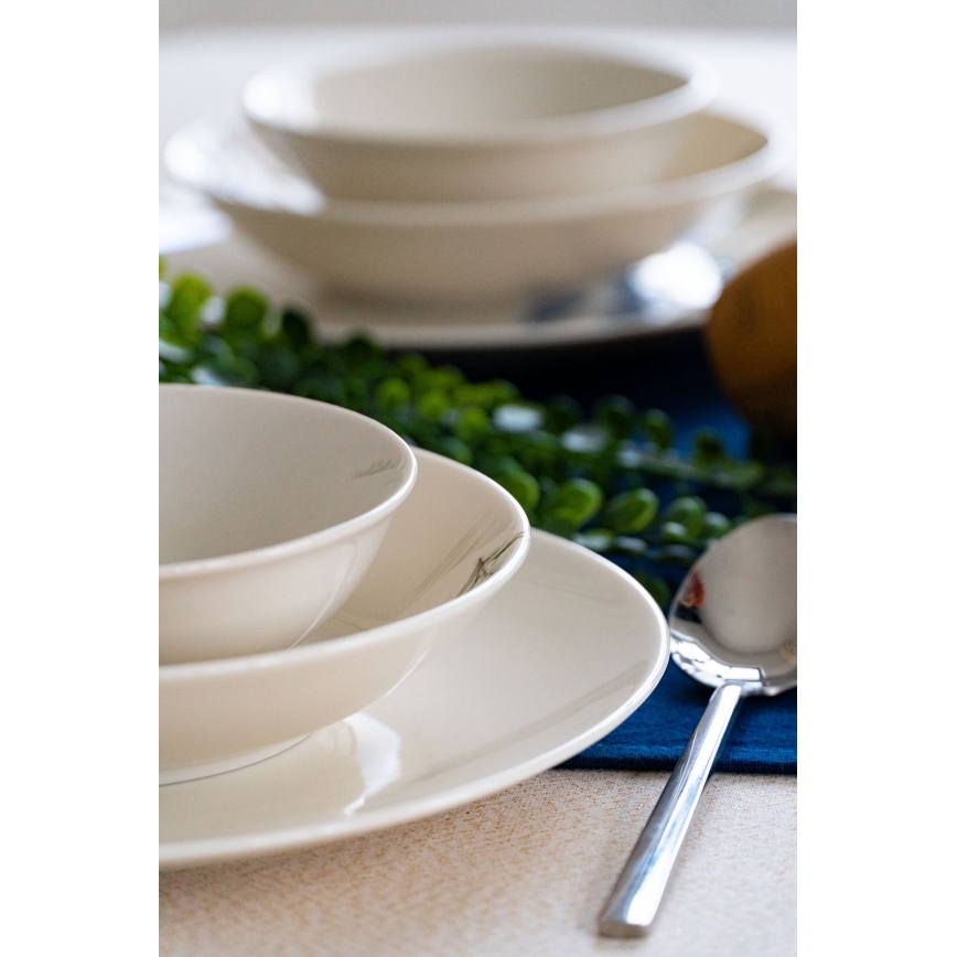 18-delni jedilni set, bela/modra/zelena, porcelan