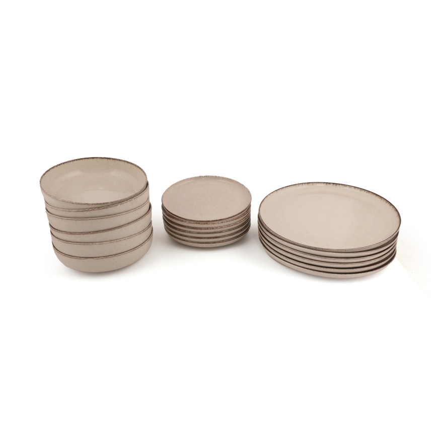 18-delni jedilni set, bež/porcelan