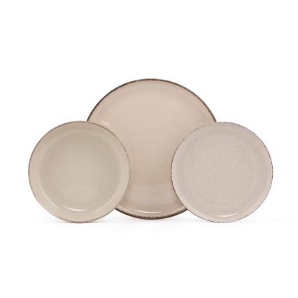 18-delni jedilni set, bež/porcelan