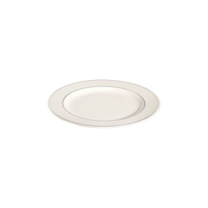 18-delni jedilni set, kremne/srebrne barve, iz porcelana