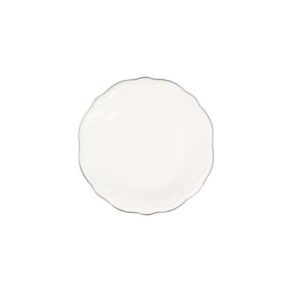 18-delni jedilni set, kremne/srebrne barve, iz porcelana