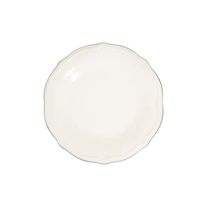 18-delni jedilni set, kremne/srebrne barve, iz porcelana