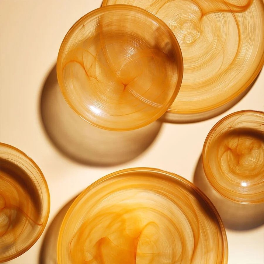 18-delni jedilni set, oranžen/steklo