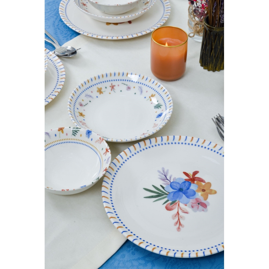 18-delni jedilni set, večbarven/porcelan
