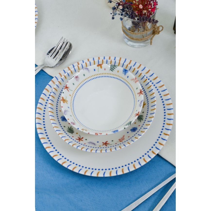 18-delni jedilni set, večbarven/porcelan
