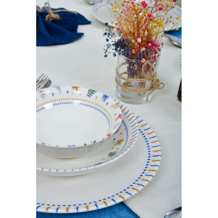 18-delni jedilni set, večbarven/porcelan