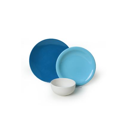 18-delni keramični jedilni servis v modro-beli barvi