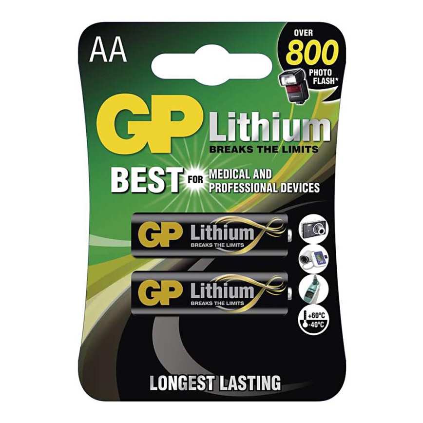 2 kom Litijeva baterija AA GP LITHIUM 1,5V