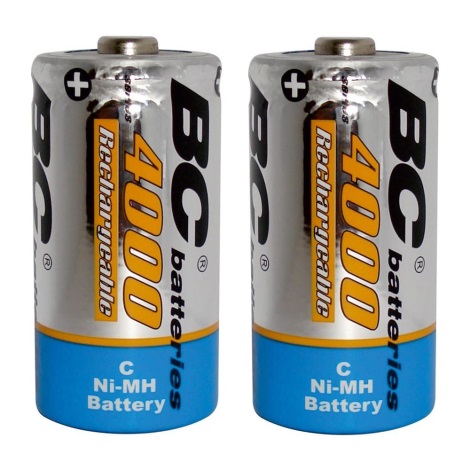 2 kom. Polnilna baterija NiMH C 4000 mAh 1,2V