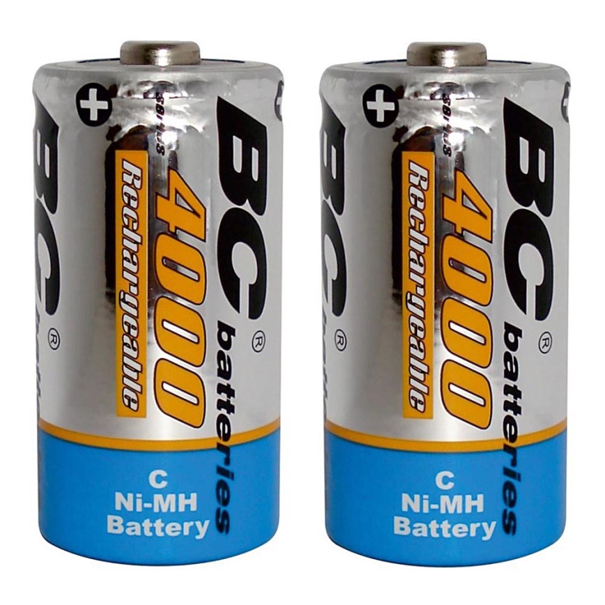 2 kom. Polnilna baterija NiMH C 4000 mAh 1,2V