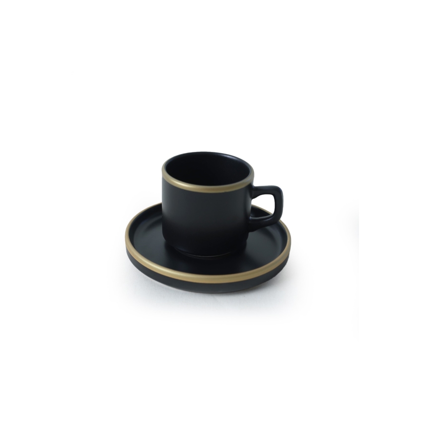 20-delni jedilni set, črna/zlata, kamenina