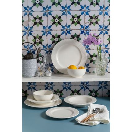 24-delni bel jedilni servis iz porcelana