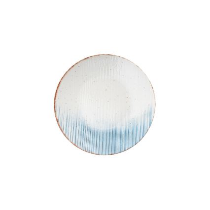 24-delni jedilni komplet, bel/moder, iz porcelana