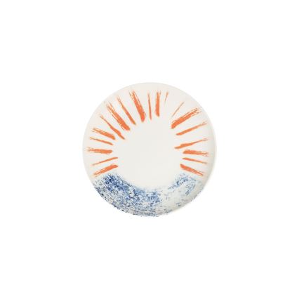 24-delni jedilni komplet, bel/rdeč/moder, porcelan