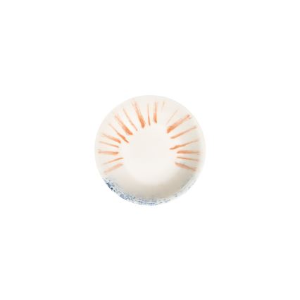 24-delni jedilni komplet, bel/rdeč/moder, porcelan