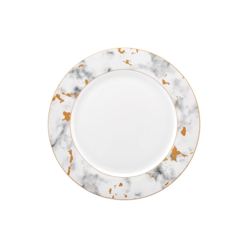 24-delni jedilni komplet, bela/siva, porcelan