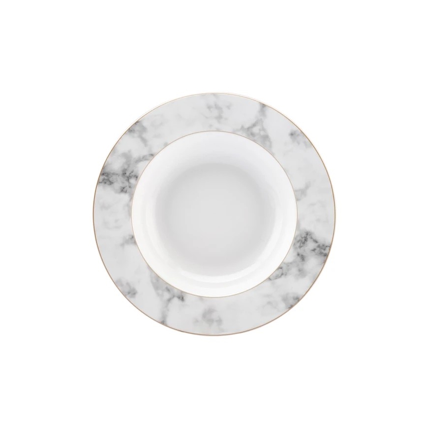 24-delni jedilni komplet, bela/siva, porcelan