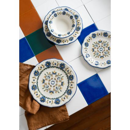24-delni jedilni komplet iz porcelana – na voljo v beli, modri ali rumeni barvi